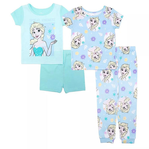 Frozen Elsa 'Spread Kindness' Toddler Girl's 4-Piece Short-Sleeved Pajama Set