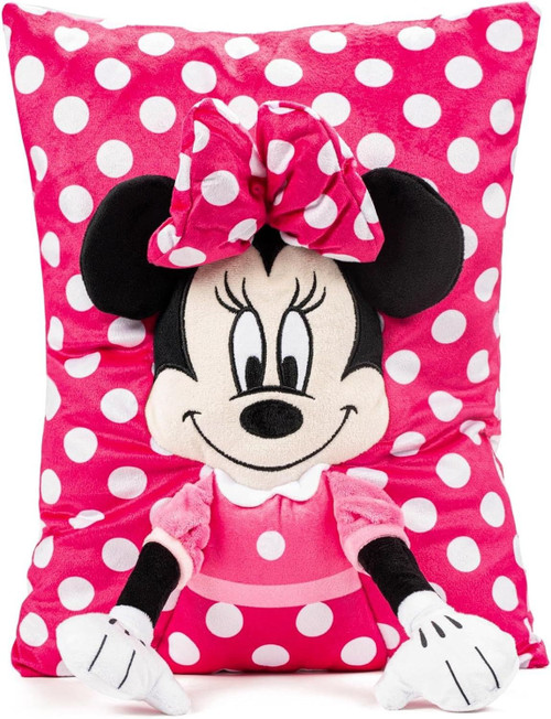 Disney Minnie Mouse Plush Soft Character Polka Dot Snuggle Pillow, 11" X 15"