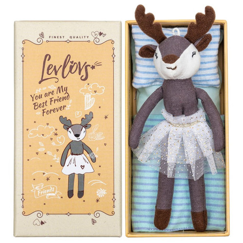 Levlovs Reindeer Elle in Best Friend Forever Keepsake Box with Bedding | Little Dreamers Pajamas