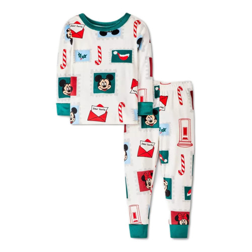 Kids Mickey and Minnie Letters To Santa Soft Christmas Pajama Set, Size 4 | Little Dreamers Pajamas