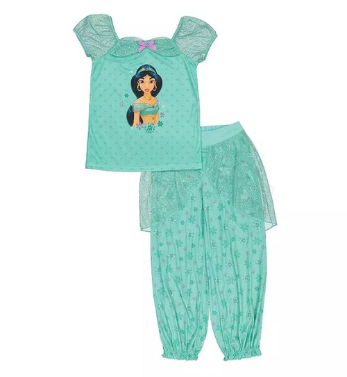 Disney Princess Jasmine Toddler Girl's Satinet and Tulle Girl's Pajama Set