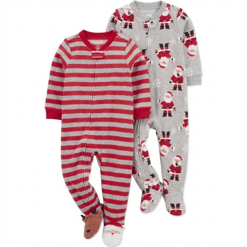 Carter's Toddler Boy's Soft Plush Fleece Christmas Pajama Sleeper Set, Size 2T | Little Dreamers Pajamas