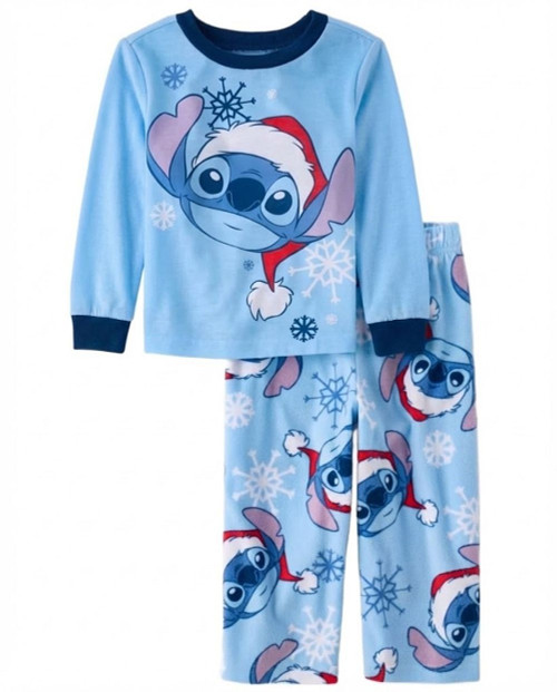 Disney Lilo and Stitch Toddler Boy's Santa Stitch Holiday Christmas Pajama Set | Little Dreamers Pajamas