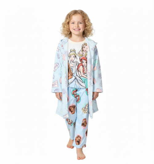 Disney Princess Girl's Girl's Character Fleece Hooded Robe and Pajama Set