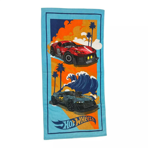 Hot Wheels Cars Racing Soft Cotton Beach Towel 28" X 58" | Little Dreamers Pajamas