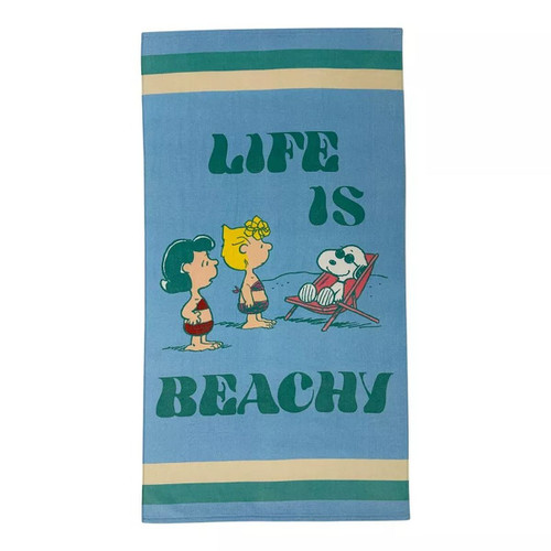 Peanuts Snoopy, Lucy and Sally Life Is Beachy Character Beach Towel, 34" X 64"