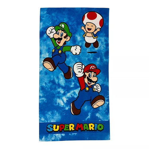 Super Mario, Luigi and Toad Soft Absorbent Cotton Beach, Bath Towel, 34" X 64" | Little Dreamers Pajamas