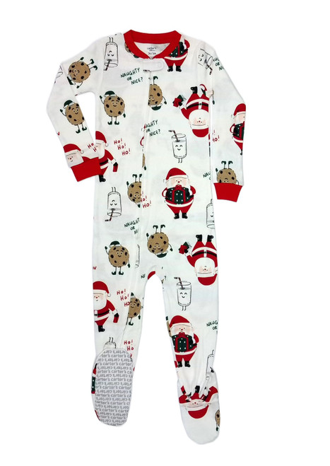 Carter's Toddler Boy's Girl's Santa Milk and Cookies Cotton Pajama Sleeper