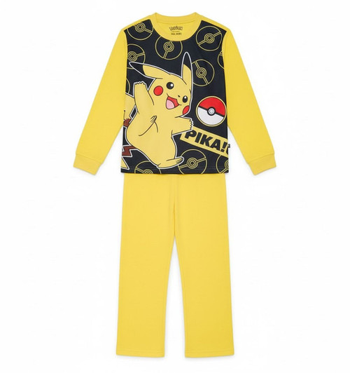 Pokémon Boys Pikachu Soft Microfleece Long-Sleeved Character Pajama Set