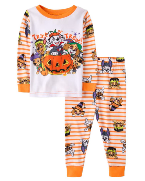 PAW Patrol Toddler Kids Soft Halloween Trick Or Treat Pumpkin Pajama Set | Little Dreamers Pajamas