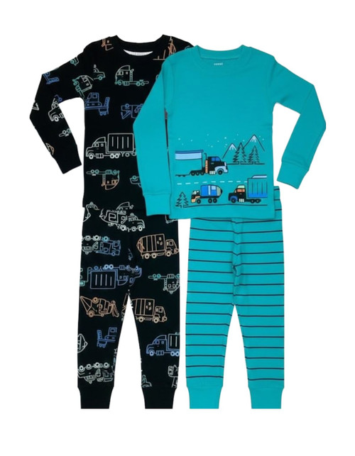 Carter's Trucks and Vehicles Toddler Boy's 4-PC Long-Sleeved Cotton Pajama Set