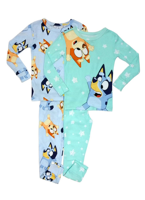 Bluey and Bingo Toddler Kids 4-Piece Long-Sleeved Cotton Pajama Set, Size 5T | Little Dreamers Pajamas