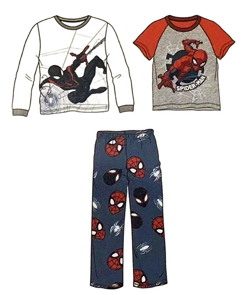 Spider-man Boy's Superhero 3-Piece Soft Polyester Pajama Set, Size 10 | Little Dreamers Pajamas