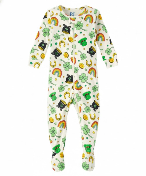 St. Patrick's Day Toddler Kids Cotton Footed One Piece Pajama Sleeper