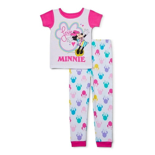 Disney Minnie Mouse 'Love Minnie' Girl's Short-Sleeved Pajama Set, Size 2T
