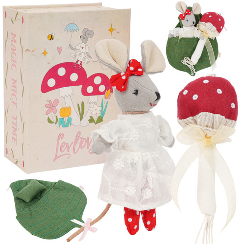 Levlovs Girl Mouse and the Mushroom Wonder Forest Set in Keepsake Box