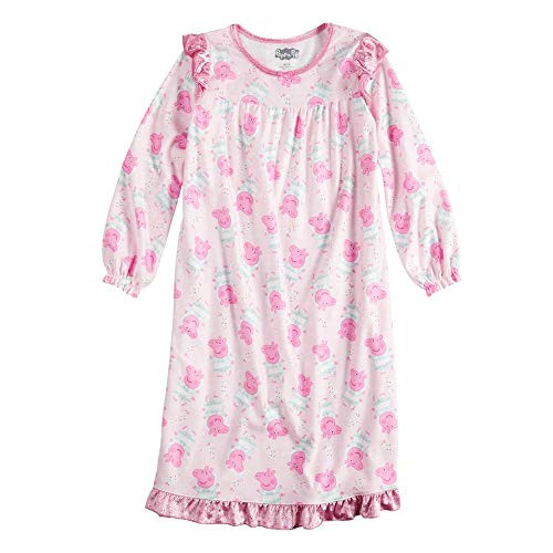 Peppa Pig Pink Holiday Christmas Flannel Granny Nightgown, Gown