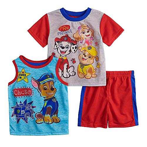 Paw Patrol Crew and Chase Watercolor 3-Piece Pajama Shorts Set | Little Dreamers Pajamas