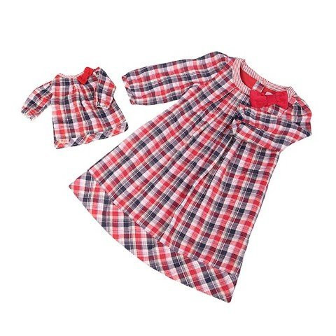 Our Generation Doll & Me Fashions , Plaid Nightgown with Doll Gown,Size 4 | Little Dreamers Pajamas