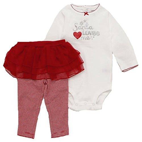 Baby Girl's 'Santa Loves Me' 3-Piece Pajama Tutu Set, Size 3 Months