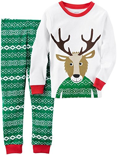 Carter's Boys' Christmas Fair Isle Sweater Reindeer Cotton Pajama Set | Little Dreamers Pajamas