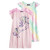 Toddler Girl's Rainbow Unicorn Flutter Sleeve Poly Nightgown Set | Little Dreamers Pajamas