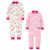 Little Me Girl's Rose Print and Striped Bunny Cotton Pajama Sleeper Set | Little Dreamers Pajamas