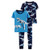 Boy's 3-Piece Dinosaur T-Rex, Triceratops Skeleton Cotton Pajama Pants Set Blue