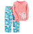 Carter's Girl's Fleece Pink Elephant Floral Fleece Pajama Set, Size 4T