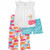 Carter's Girl's 3-Piece Ocean Whale Print and Polka Dot Pajama Set, Size 4