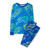 Boy's Blue Cotton Dinosaur T-Rex Pajama Set, Size 6