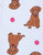 Toddler Girl's Footed Cotton Puppy Dog Polka Dots Pajama Sleeper