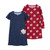 Carter's Toddler Girl's Owl and Flowers Red, Navy Nightgown, Gown Set