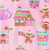 Toddler Girl's Gingerbread and Christmas Candies Holiday Cotton Pink Pajama Set