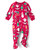 Toddler Boy's Girl's Red Christmas Print Plush Footed Holiday Pajama Sleeper | Little Dreamers Pajamas
