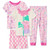 Peppa Pig Flowers and Rainbows Toddler Girl's Short-Sleeved 4-Piece Pajama Set | Little Dreamers Pajamas