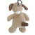 Snug Plush Soft 12" Tan and Brown Patched Puppy Dog with Ivory Bow