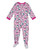 Hello Kitty Toddler Girl's Snowflake Print Pink Fleece Footed Pajama Sleeper