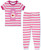 Care Bears Toddler Girl's Love-A-Lot Bear Pink Striped Short-Sleeved Pajama Set