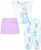Disney Elsa Toddler Girl's Satin Polyester 3-Piece Pajama Set, Size 3T
