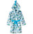 Dinosaur Bathrobe for Toddler Boys, Soft Plush Blue Hooded Dino Robe