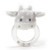 Gund Roly Poly Plush Gray Polka Dot Cow Ring Rattle Baby Toy