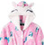Toddler Girl's Pink Unicorn Print Soft Fleece Hooded Bathrobe, Robe
