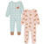 Toddler Girl's Teddy Bear Floral Soft Plush Fleece Pajama Sleepers Set, Size 4T