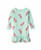 Christmas Candy Cane Print Mint Green Soft Velour Nightgown, Toddler Girl's Gown