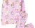 Toddler Girl's Christmas Holiday Gingerbread Snow Globes Pink Cotton Pajama Set