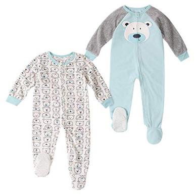 Absorba Baby Boys 2 Pack Polar Bear Blanket Sleepers Little