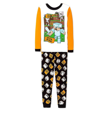 Minecraft Boy's, Girl's Halloween Enemy Mob Themed Cotton Pajama Set ...