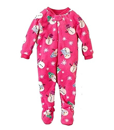 Girls Pink Free To Be Me Glitter Snowflakes Pajamas Fuzzy Sleep Set XS 4-5  