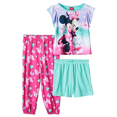 Minnie Mouse Toddler Girl's Dot Polyester and Fleece Pants Pajama Set -  Little Dreamers Pajamas